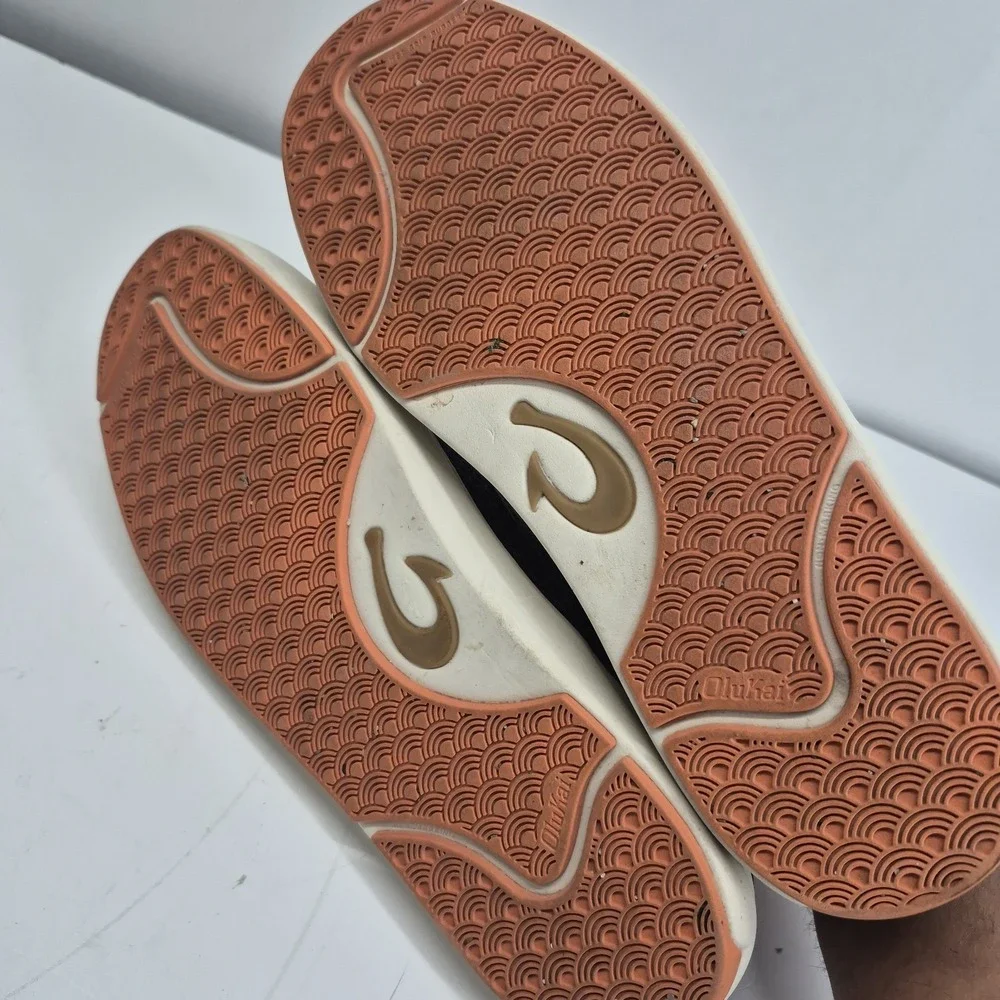 OluKai Lae ahi Shoes Mens 10 Casual Slip On Comfort Sneakers Brown Mesh Low Top